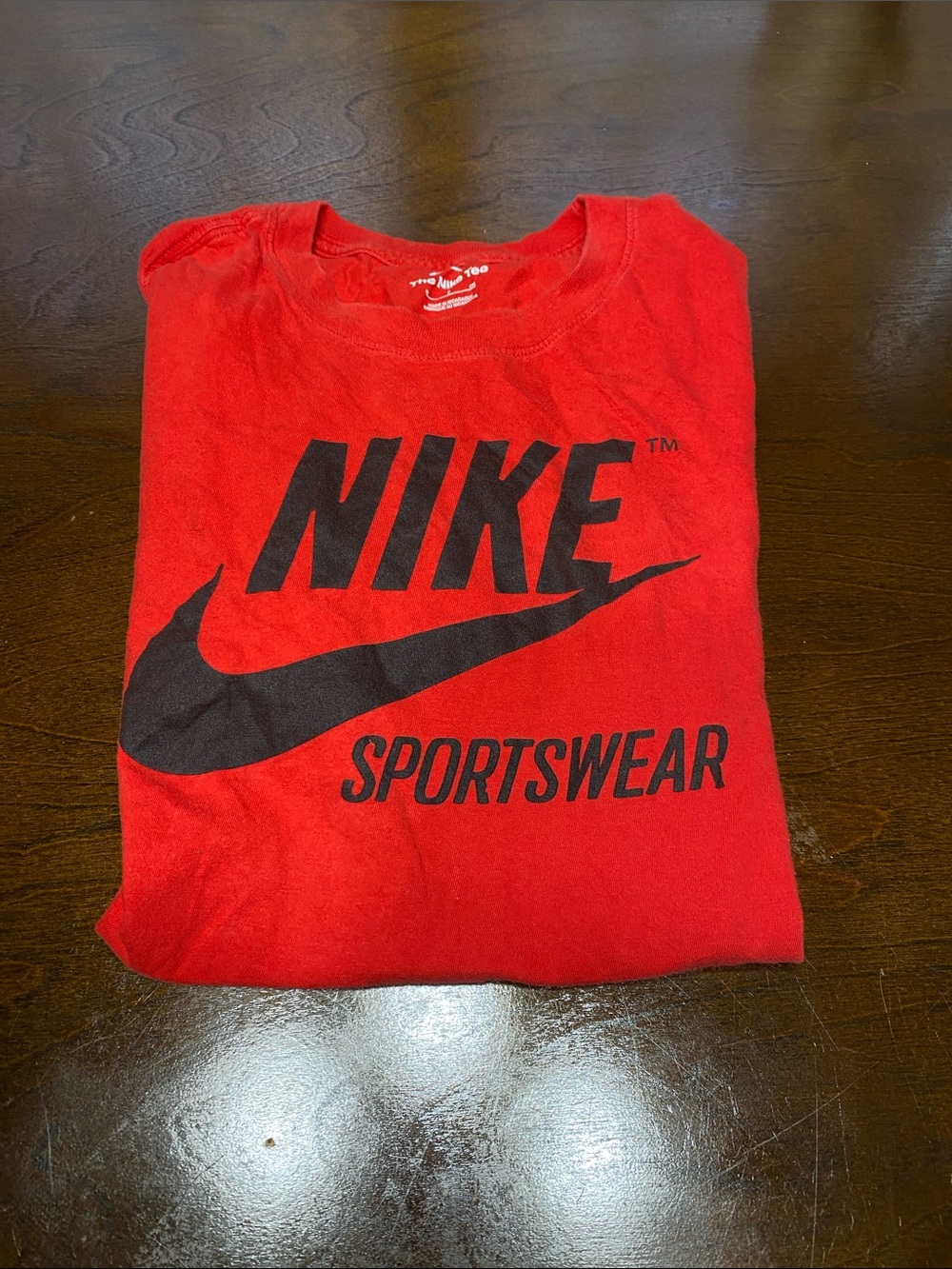 Nike Red Tee with Black Swoosh Logo